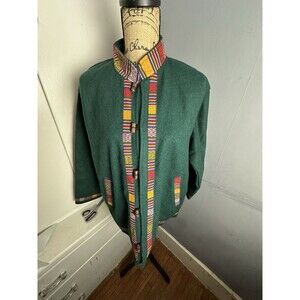 Vintage Handmade Nepal Wool Jacket Lined Plaid Trimmed Boho Ethnic Folk Coat